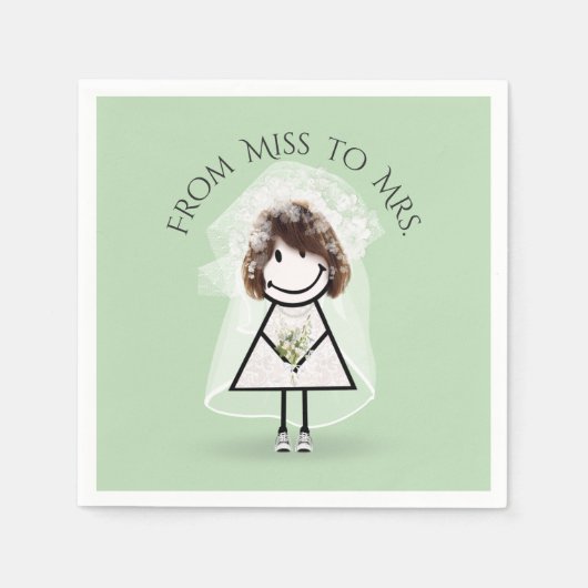 Serviette En Papier Épouse fille en Basket avec Daisy Bouquet (Devant)