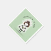 Serviette En Papier Épouse fille en Basket avec Daisy Bouquet (Coin)