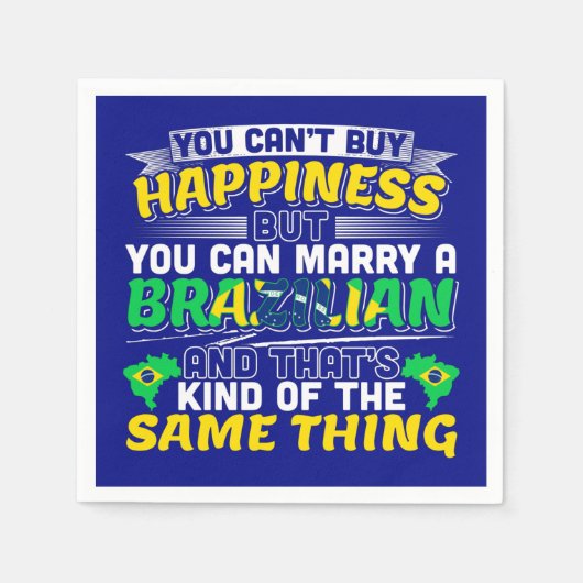 Serviette En Papier Épouser un Brésilien - Brésil Bonheur (Devant)
