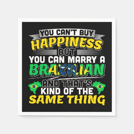 Serviette En Papier Épouser un Brésilien - Brésil Bonheur (Devant)