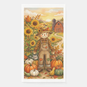 Serviette En Papier Épouvantail de récolte d'automne