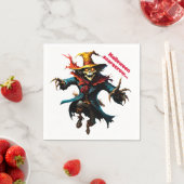 Serviette En Papier Épouvantail d'Halloween (En situation)