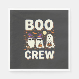 Serviette En Papier Équipe Boo fantômes de Halloween Conception vector