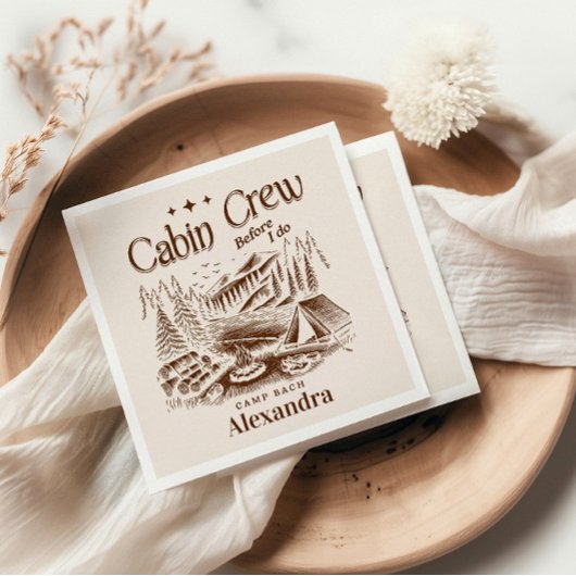 Serviette En Papier Équipe Cabine de camp avant bachelorette