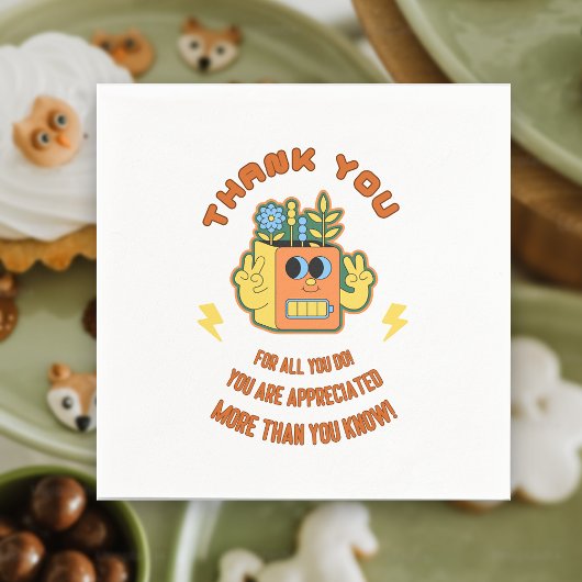 Serviette En Papier Équipe d'affaires Employé Volontaire Merci de part