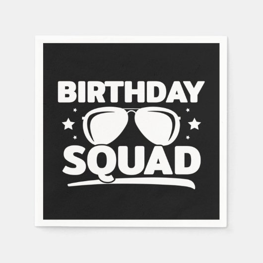Serviette En Papier Équipe d'anniversaire du cool Fun Matching Group (Devant)