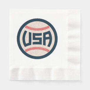 Serviette En Papier Équipe de baseball USA