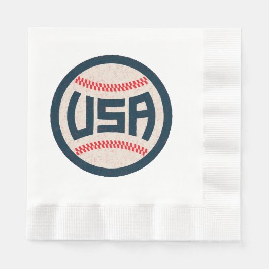 Serviette En Papier Équipe de baseball USA (Devant)