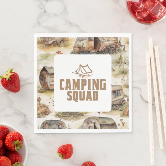Serviette En Papier Équipe de camping (En situation)