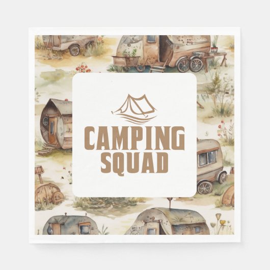 Serviette En Papier Équipe de camping (Devant)