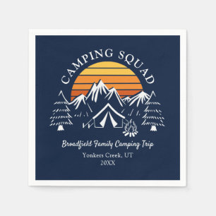 Serviette En Papier Équipe de camping Ensemble de vacances en famille 