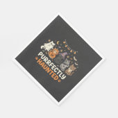 Serviette En Papier Équipe de chat hanté d'Halloween (Coin)