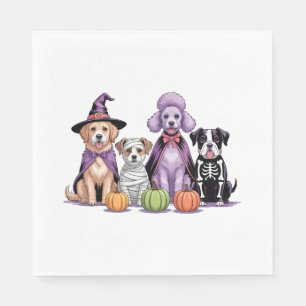 Serviette En Papier Équipe de chien d'Halloween