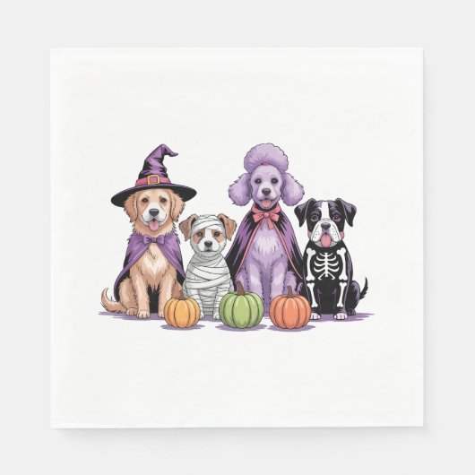 Serviette En Papier Équipe de chien d'Halloween (Devant)