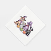 Serviette En Papier Équipe de chien d'Halloween (Coin)