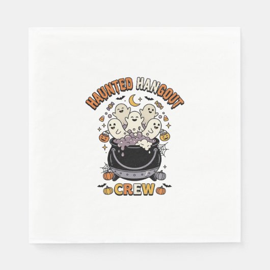 Serviette En Papier Équipe de citrouille fantôme Halloween (Devant)