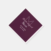 Serviette En Papier Équipe de la mariée ajoutez nom monogramme demoise (Coin)