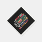 Serviette En Papier Équipe de lecture de la bibliothèque de Noël amour (Coin)
