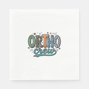 Serviette En Papier Équipe Ortho Vintage Équipe Dentaire Vector Design