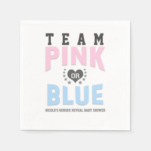 Serviette En Papier Équipe ROSE ou BLEUE Révélation du sexe de bébé Sh