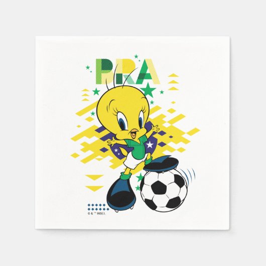 Serviette En Papier Équipe TWEETY™ Brésil Graphisme de football (Devant)