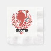 Serviette En Papier Équipe Twerk Red Graduation Party "Educated AF" (Devant)