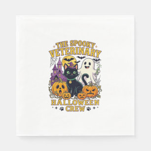 Serviette En Papier Équipe vétérinaire effrayante Halloween Chat noir 