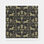 Serviette En Papier Équitation Or (Devant)