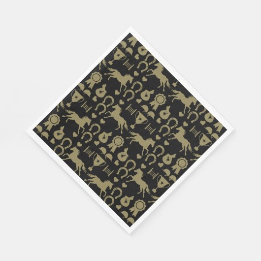 Serviette En Papier Équitation Or (Coin)