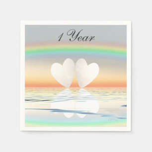 Serviette En Papier ęr Coeurs de papier d'anniversaire