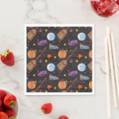 Serviette En Papier Eric Carle | Caterpillar Black Halloween Motif (En situation)