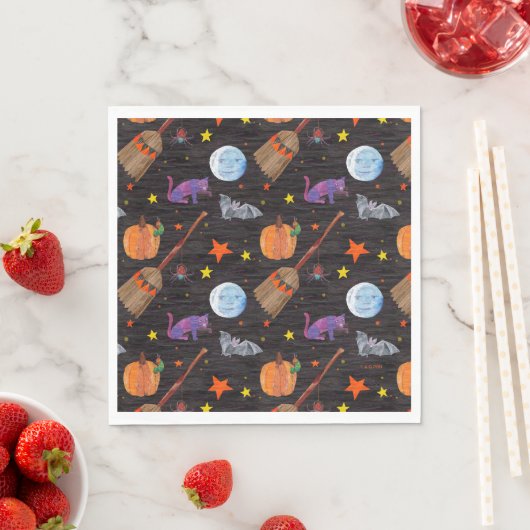 Serviette En Papier Eric Carle | Caterpillar Black Halloween Motif (En situation)