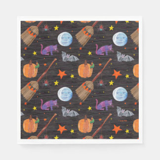 Serviette En Papier Eric Carle | Caterpillar Black Halloween Motif