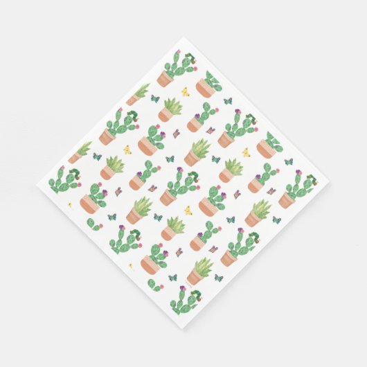 Serviette En Papier Eric Carle | Caterpillar, Cactus et Papillon Pa (Coin)