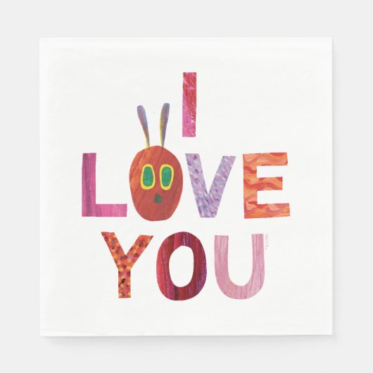 Serviette En Papier Eric Carle | Caterpillar I Love You (Devant)