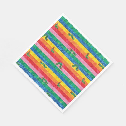 Serviette En Papier Eric Carle | Caterpillar Rainbow Stripe Motif (Coin)