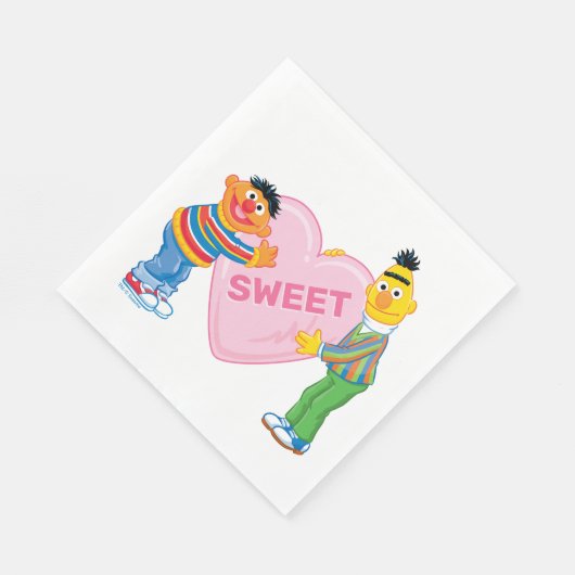 Serviette En Papier Ernie & Bert Big Valentine's Heart (Coin)