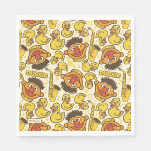 Serviette En Papier Ernie et le Motif en caoutchouc Duckie