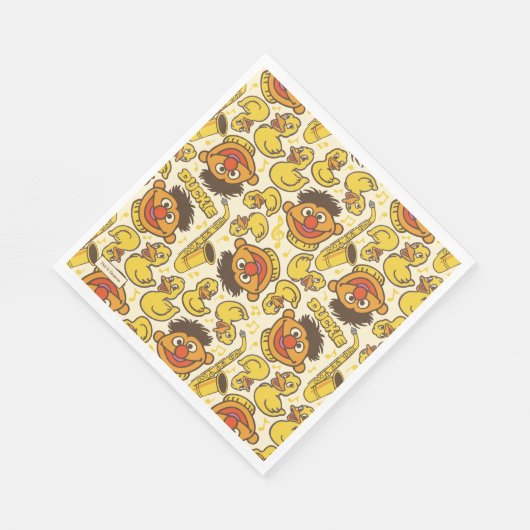 Serviette En Papier Ernie et le Motif en caoutchouc Duckie (Coin)