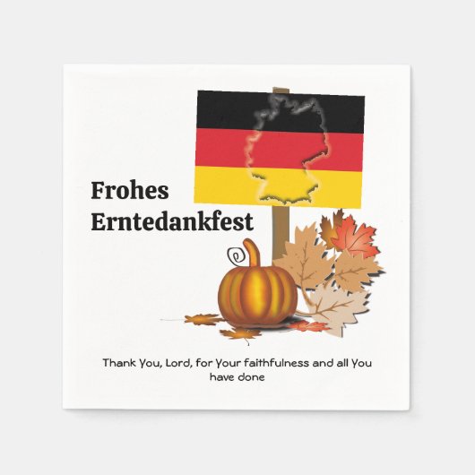 Serviette En Papier Erntedankfest | Allemand THANKSGIVING (Devant)