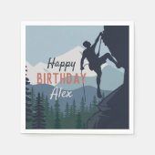 Serviette En Papier Escalade rock personnalisée Thème Joyeux anniversa (Devant)