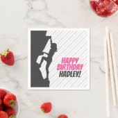 Serviette En Papier Escalade rose Rock Anniversaire | Personnalisation (En situation)