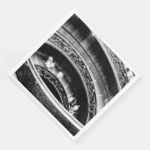 Serviette En Papier Escalier spiral noir et blanc (Coin)