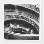 Serviette En Papier Escalier spiral noir et blanc (Devant)