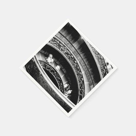 Serviette En Papier Escalier spiral noir et blanc (Coin)