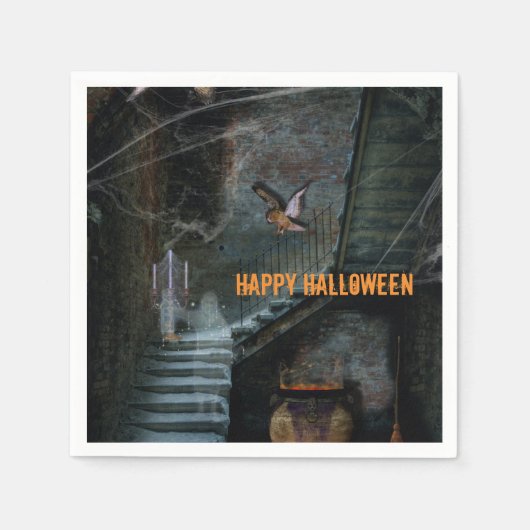 Serviette En Papier Escalier suspendu Halloween (Devant)