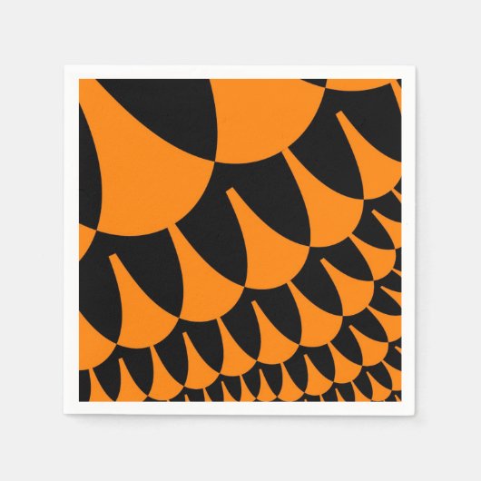 Serviette En Papier Escaliers orange et noir (Devant)