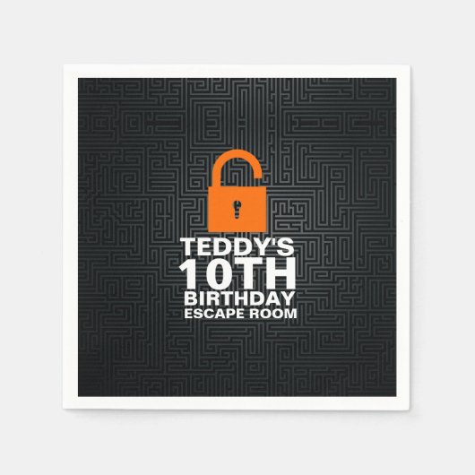 Serviette En Papier Escape Room Anniversaire Fête Meurtre Mystère Jeu (Devant)