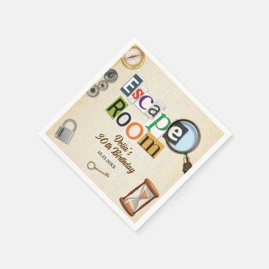 Serviette En Papier Escape Room Party (Coin)