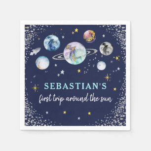Serviette En Papier Espace Anniversaire Premier Voyage Autour Du Solei